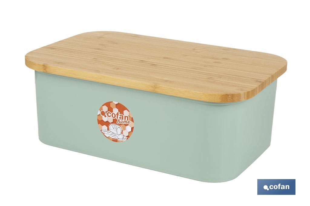 Panera con tapa de bambú | Diseño minimalista | Capacidad: 6,5 l | Perfecta para conservar pan fresco | Disponible en diferentes colores - Cofan