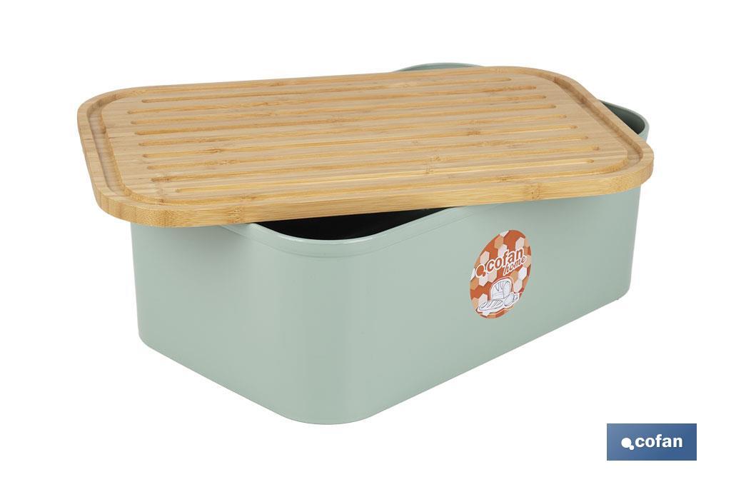 Panera con tapa de bambú | Diseño minimalista | Capacidad: 6,5 l | Perfecta para conservar pan fresco | Disponible en diferentes colores - Cofan