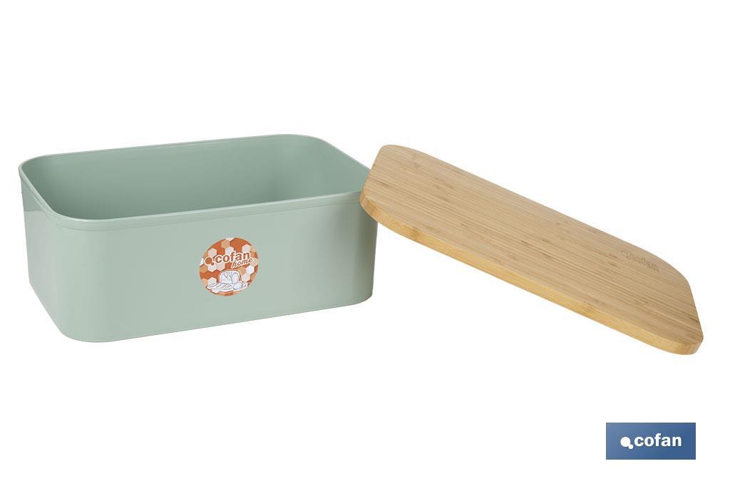 Panera con tapa de bambú | Diseño minimalista | Capacidad: 6,5 l | Perfecta para conservar pan fresco | Disponible en diferentes colores - Cofan