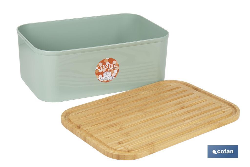 Panera con tapa de bambú | Diseño minimalista | Capacidad: 6,5 l | Perfecta para conservar pan fresco | Disponible en diferentes colores - Cofan
