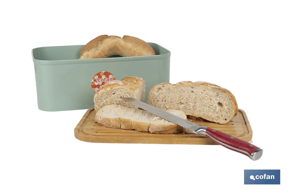 Panera con tapa de bambú | Diseño minimalista | Capacidad: 6,5 l | Perfecta para conservar pan fresco | Disponible en diferentes colores - Cofan