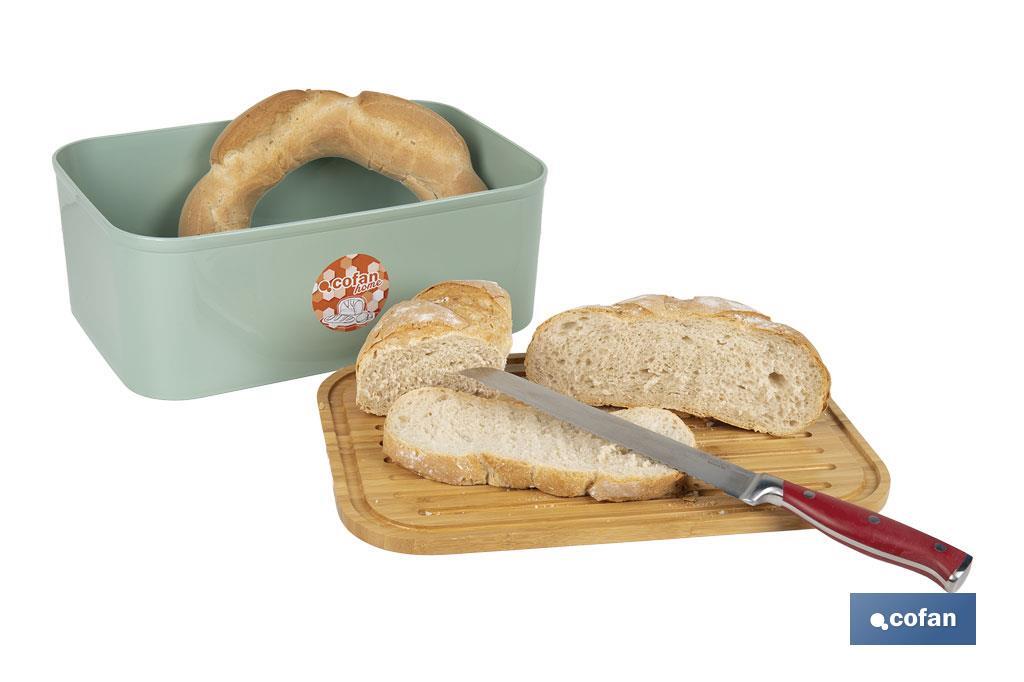 Panera con tapa de bambú | Diseño minimalista | Capacidad: 6,5 l | Perfecta para conservar pan fresco | Disponible en diferentes colores - Cofan