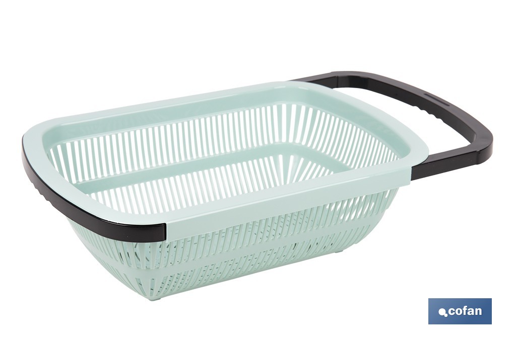 Escurridor rectangular extensible | Lava y escurre alimentos sobre el fregadero | Disponible en diferentes colores - Cofan
