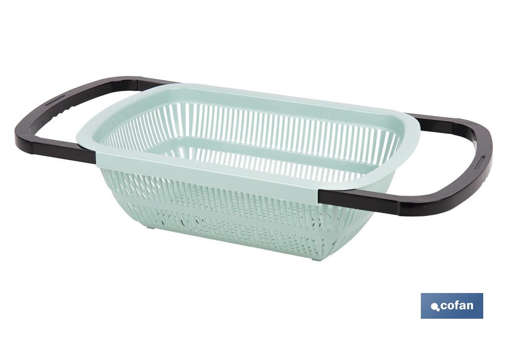 Escurridor rectangular extensible | Lava y escurre alimentos sobre el fregadero | Disponible en diferentes colores - Cofan