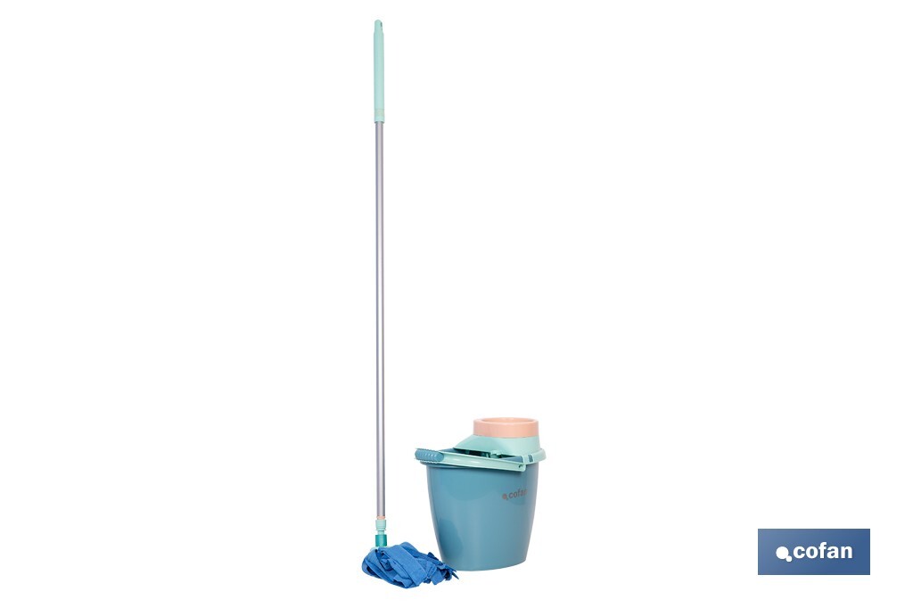Pack de fregona con cubo y escurridor fácil | Capacidad de cubo de 14 litros - Cofan
