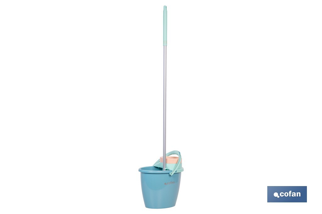 Pack de fregona con cubo y escurridor fácil | Capacidad de cubo de 14 litros - Cofan
