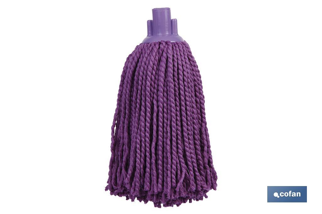 Fregona de Hilo Microfibra | Color Morado | Grosor 160 g | Máxima suavidad y Absorción con secado rápido - Cofan