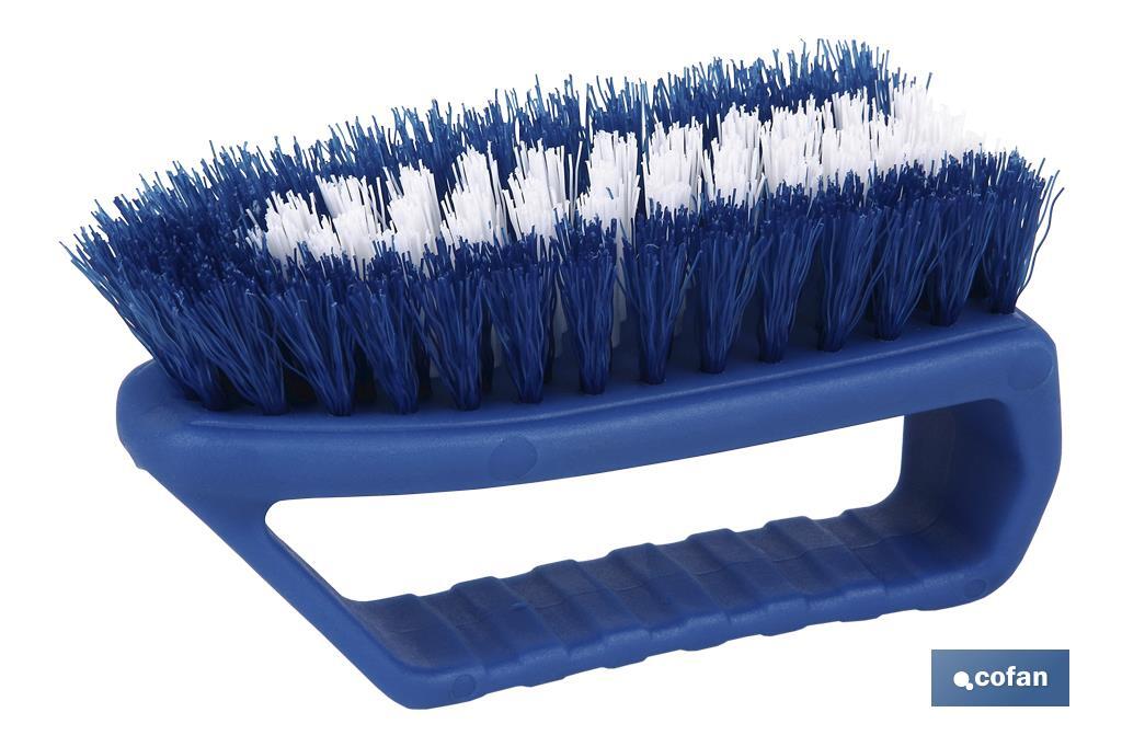 Good Grips Household Scrub Brush, White/Blue Nylon/Polypropylene Bristles,  5 Brush, 5 Black/White Handle