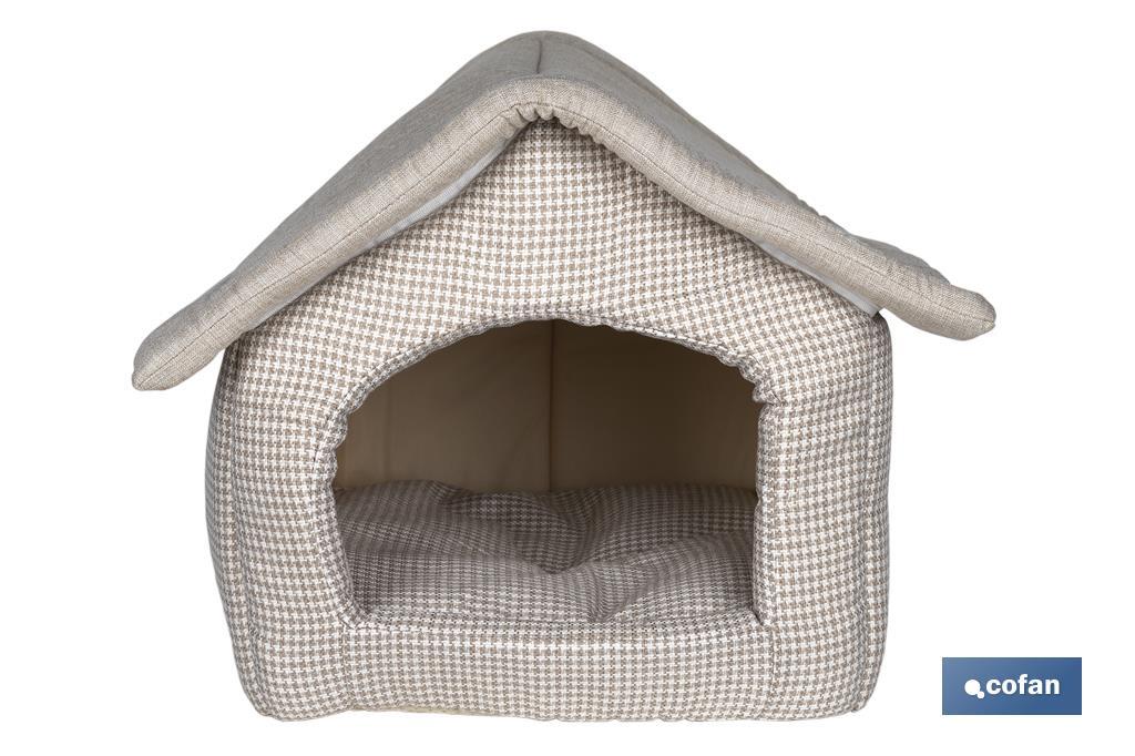 Casita de tela para Mascotas | Casa Portátil Lavable | Medida exterior: 47 x 39 x 42 cm - Cofan