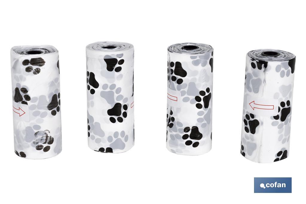 Bolsas de Basura para excrementos de perros | 4 rollos de15 bolsas | Medidas: 35,5 x 23 cm - Cofan