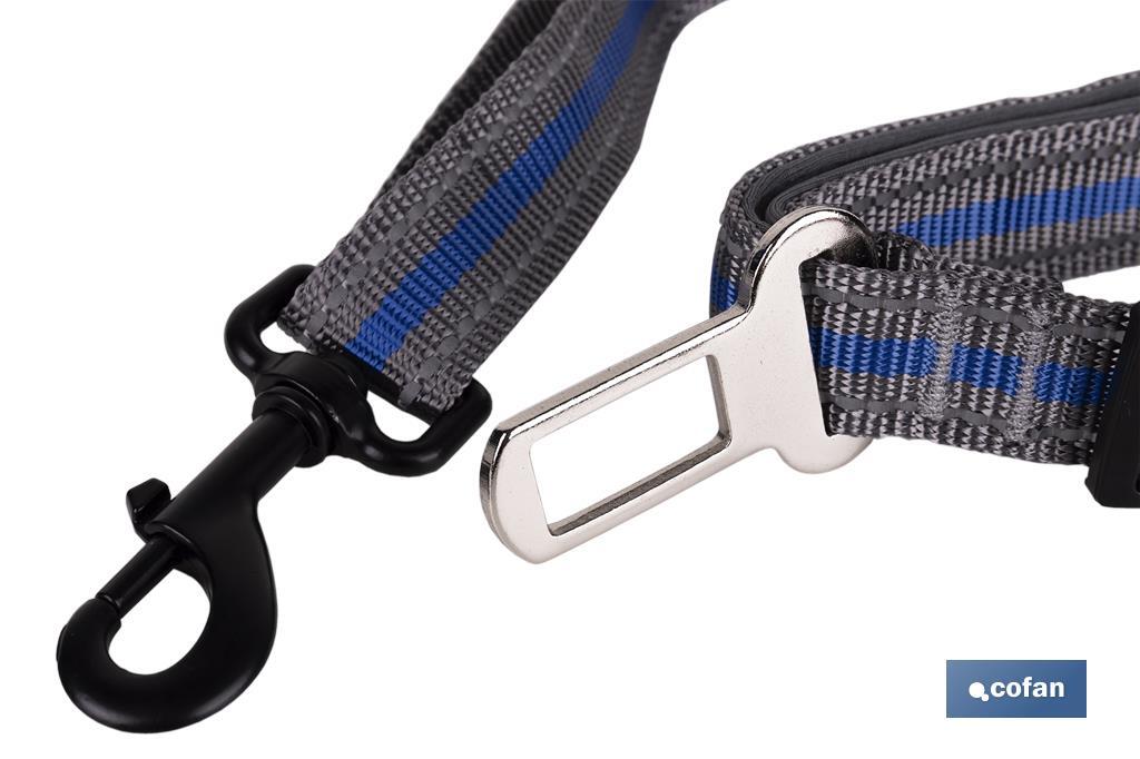 Cinturón de Seguridad de Coche para Perros | Medidas: 114 x 2,4 cm | Fabricado en Poliéster y Metal - Cofan