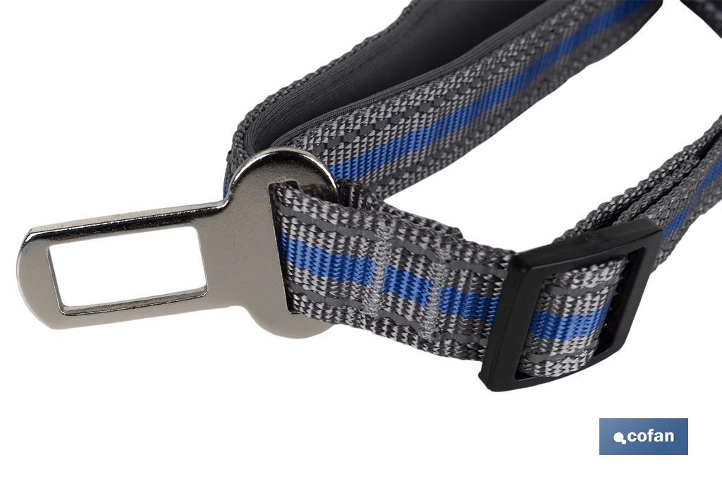 Car seat belt for dogs | Size: 114 x 2.4cm | Polyester and metal - Cofan