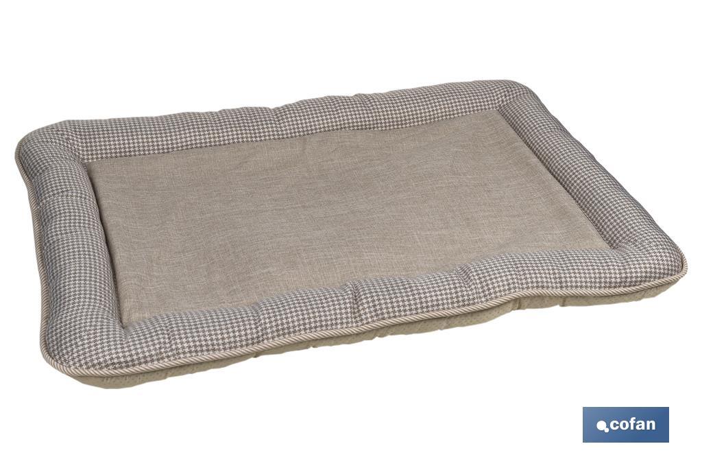 Cama Acolchada para Mascotas | Color Beige | Medidas: 86 x 57 x 7 cm - Cofan