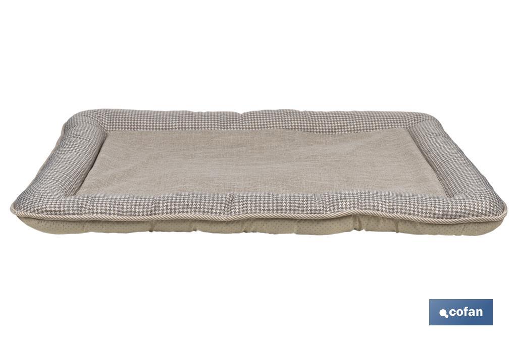 Lit Rembourré pour Animaux de Compagnie | Couleur Beige | Dimensions : 86 x 57 x 7 cm - Cofan