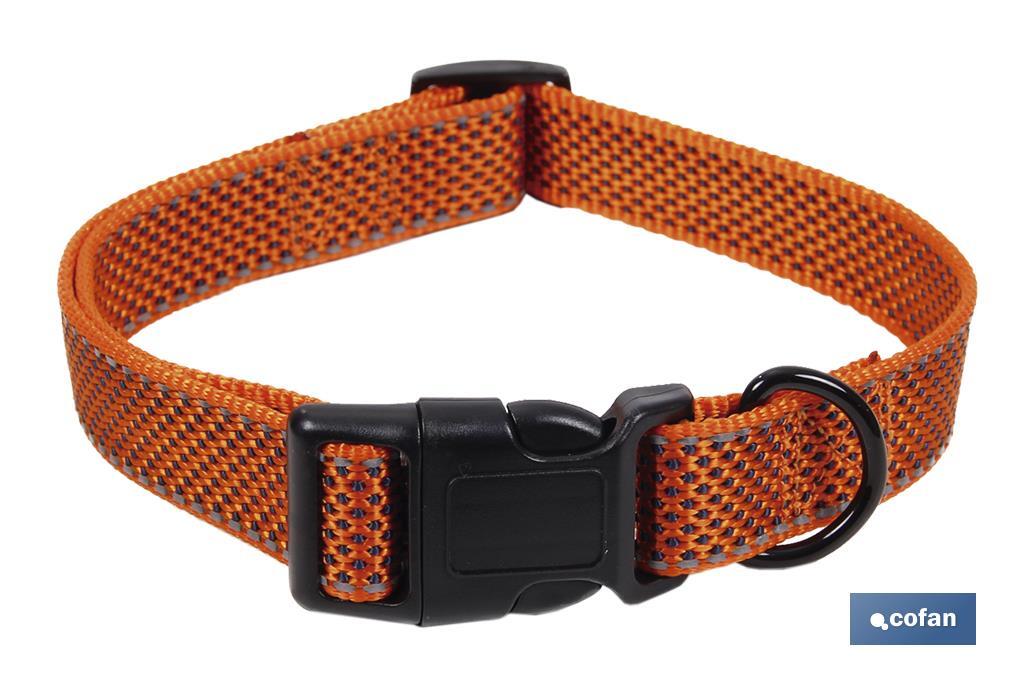 Reflective dog collar | Orange | Available in different sizes - Cofan