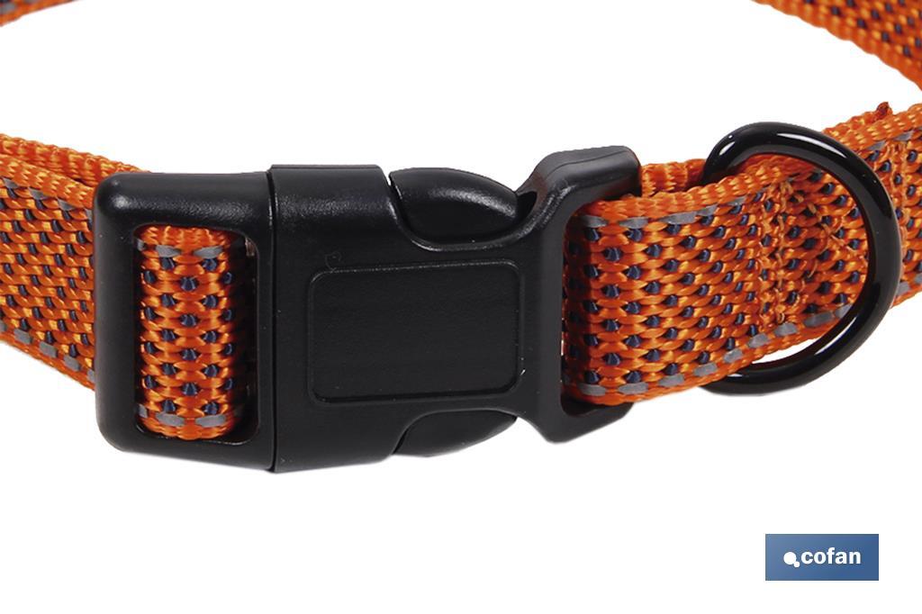 Reflective dog collar | Orange | Available in different sizes - Cofan