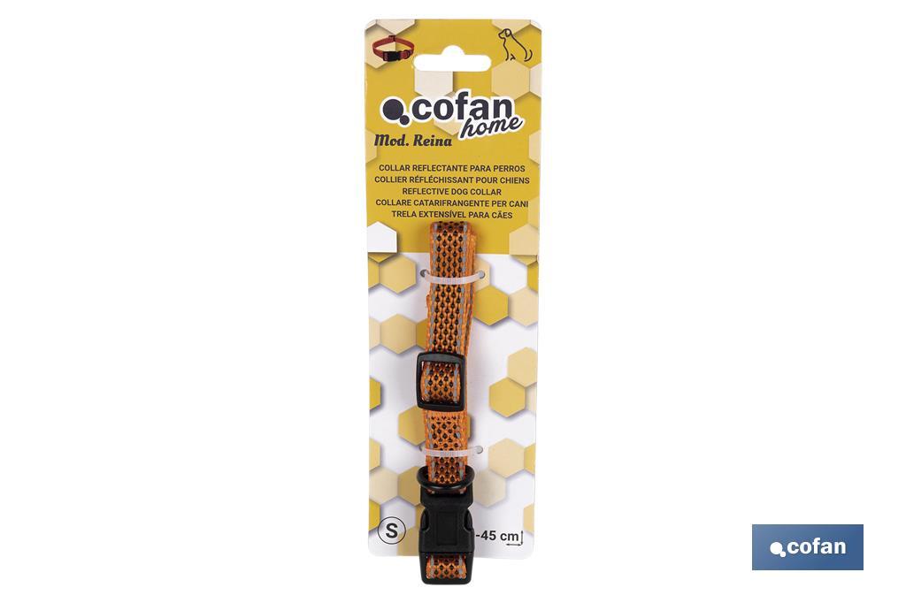 Reflective dog collar | Orange | Available in different sizes - Cofan