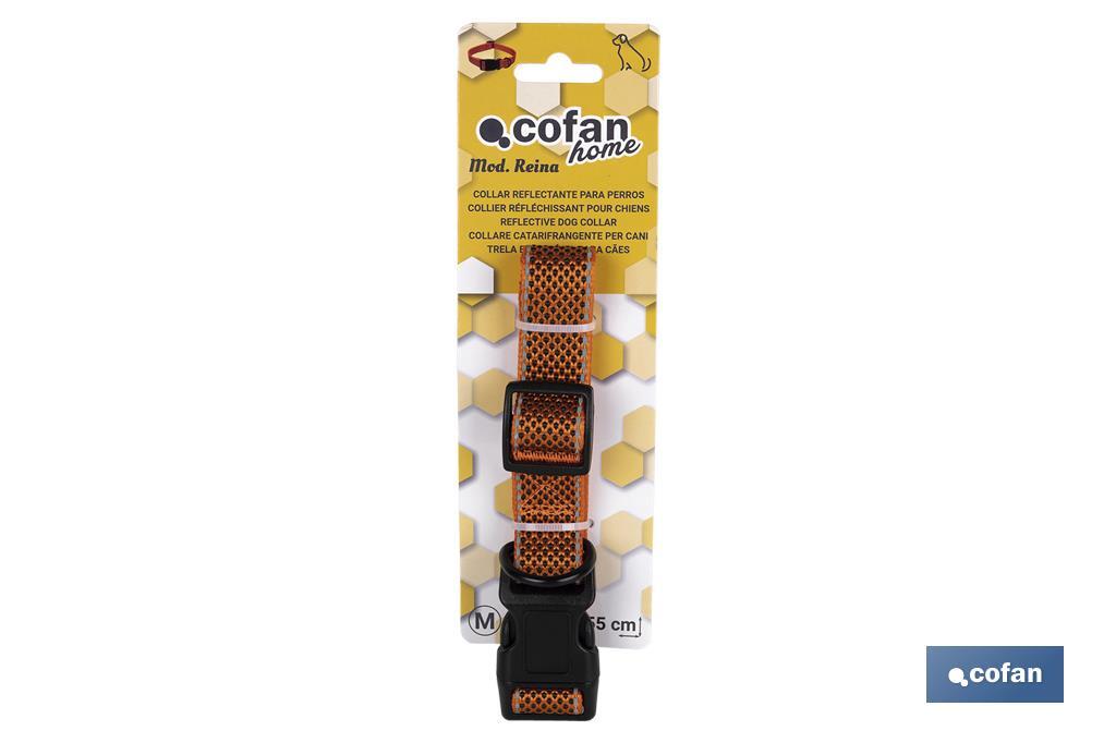 Reflective dog collar | Orange | Available in different sizes - Cofan