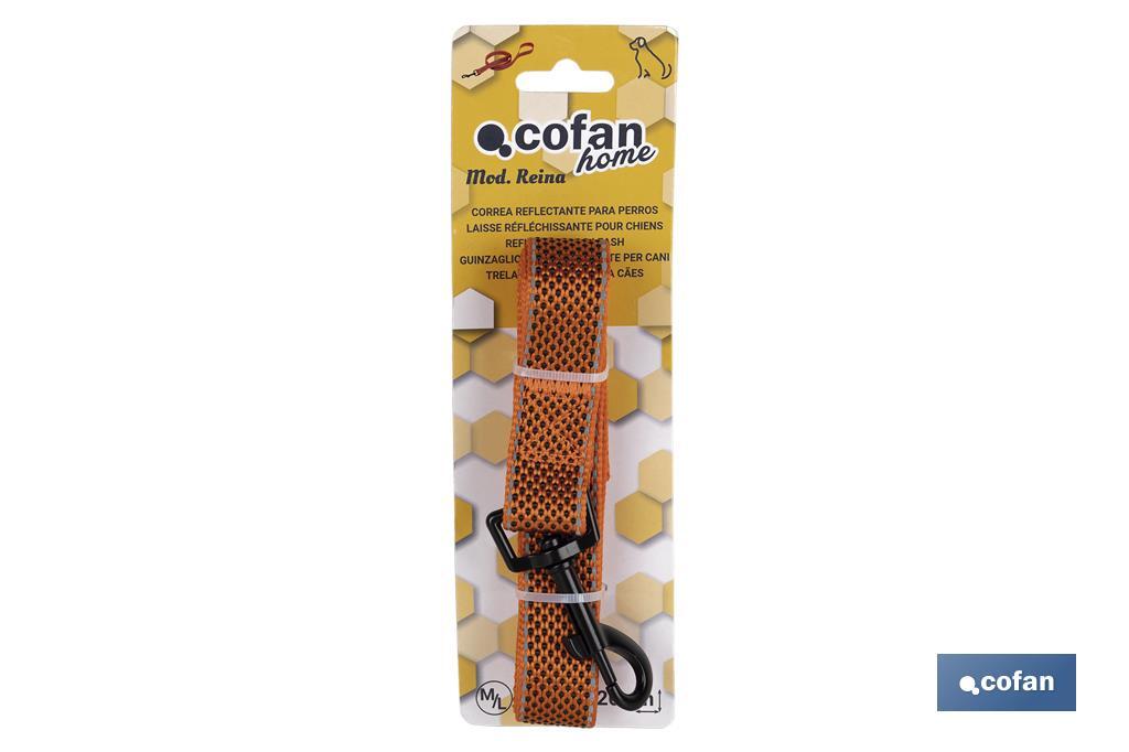 Reflective dog training leash | Available in different sizes | Orange - Cofan