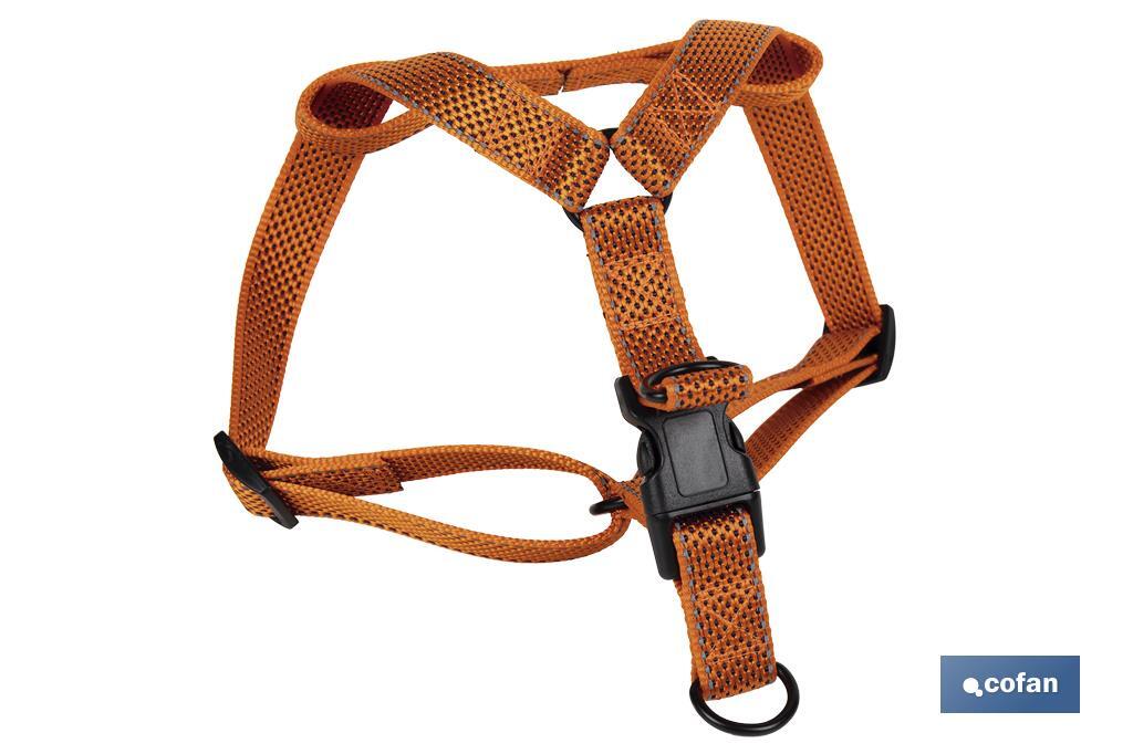 Reflective dog harness | Orange | Available in various sizes - Cofan