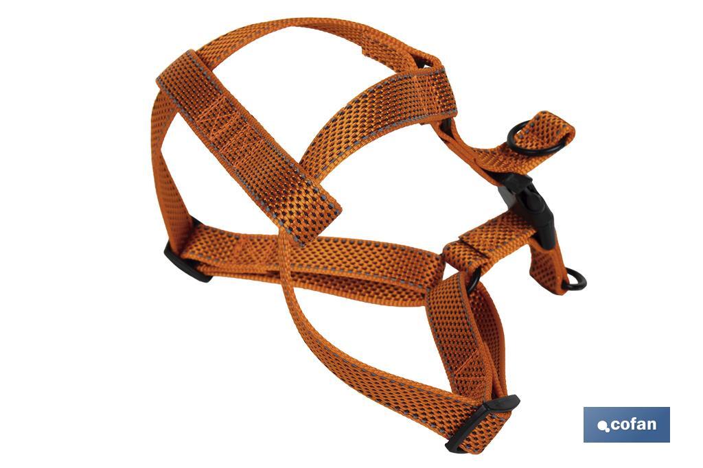 Reflective dog harness | Orange | Available in various sizes - Cofan