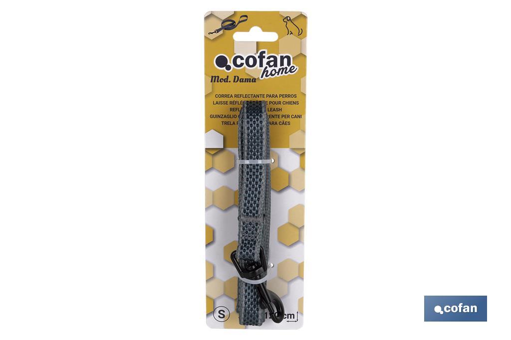 Reflective dog leash | Available in various sizes | Grey - Cofan