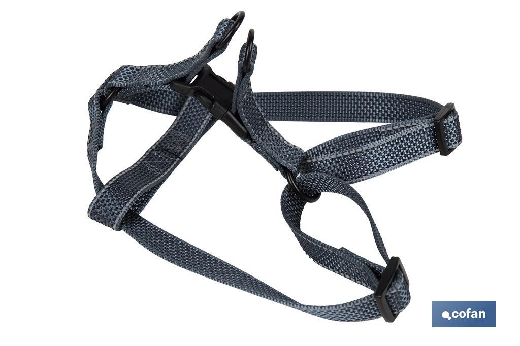 Reflective dog harness | Grey | Available in various sizes - Cofan