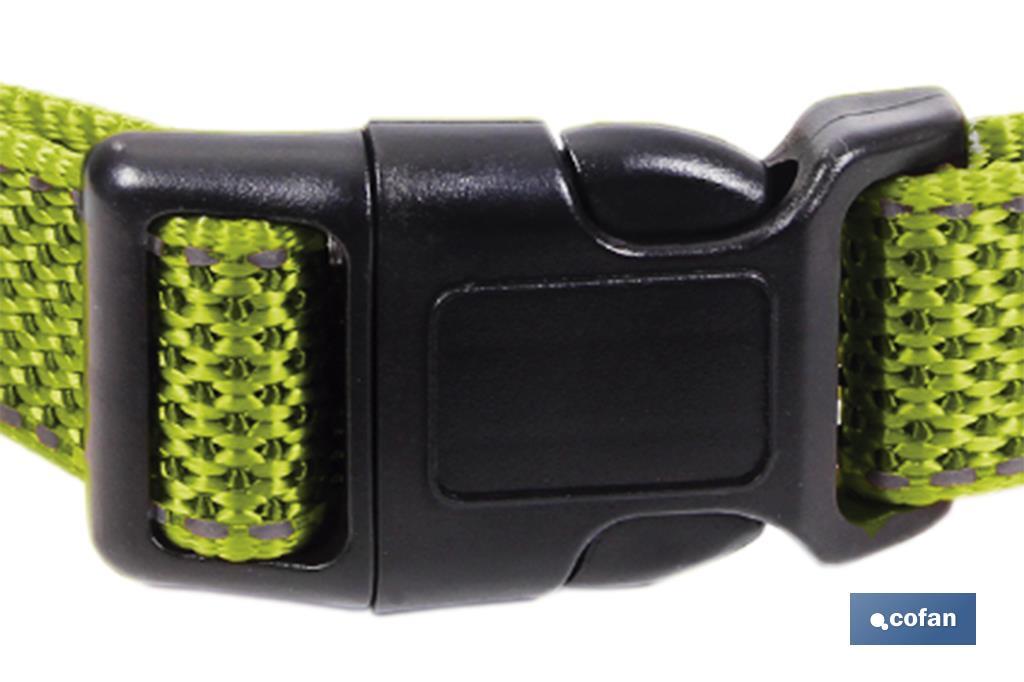 Reflective dog collar | Green | Size: S or M - Cofan