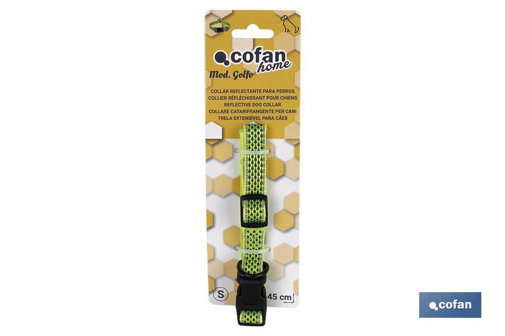 Reflective dog collar | Green | Size: S or M - Cofan