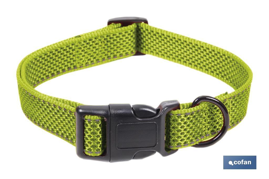 Reflective dog collar | Green | Size: S or M - Cofan