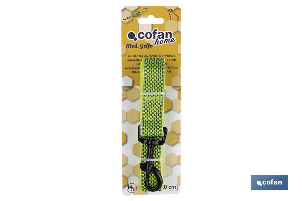 Reflective dog training leash | Available in various sizes | Green - Cofan