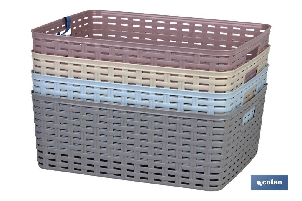 Cesta Multiusos | Capacidade 12 L | Medidas 36 x 28 x 13.5 cm | Variaa Cores | Cesta de Armazenar | Cesta Organizadora - Cofan