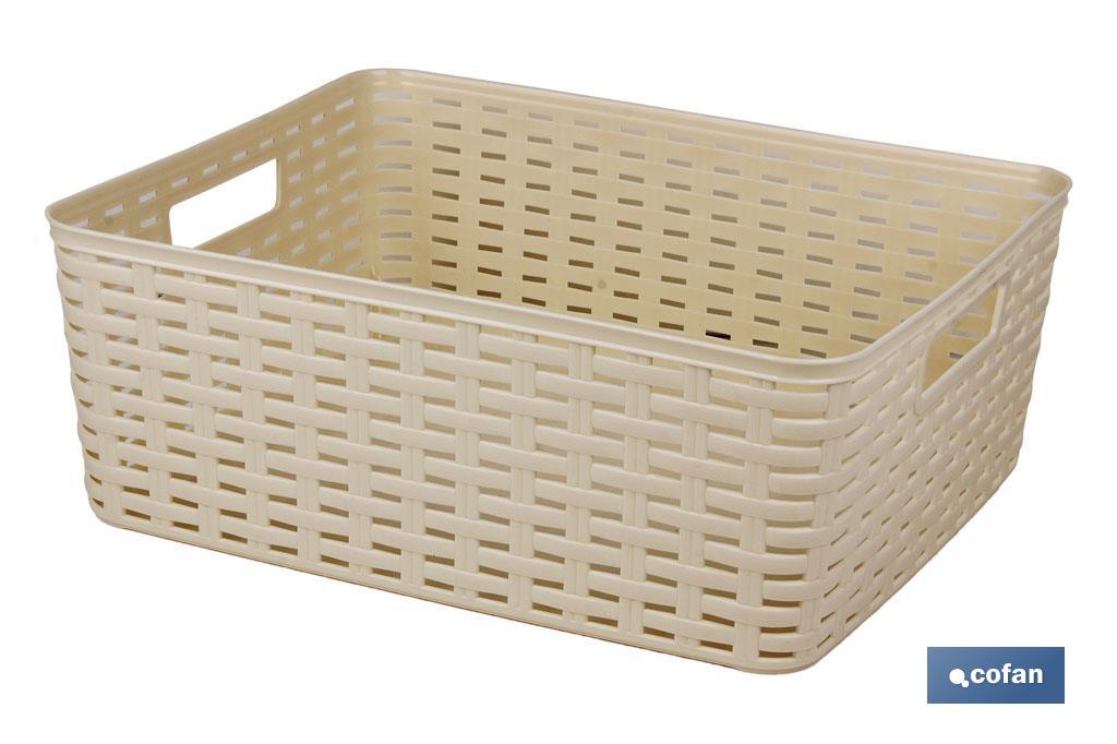 Cesta multiuso | Capacità: 12 L | Dimensioni: 36 x 28 x 13,5 cm | Vari colori | Cesta portaoggetti | Organizer - Cofan