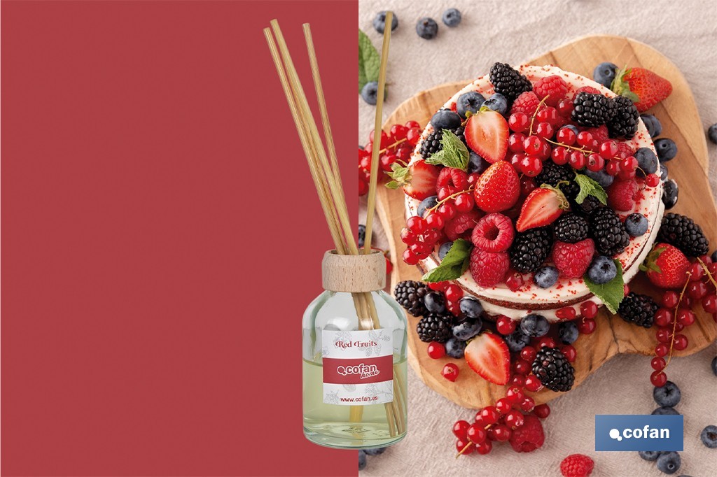 Reed diffuser | Aroma of red fruits | Rattan scent sticks - Cofan