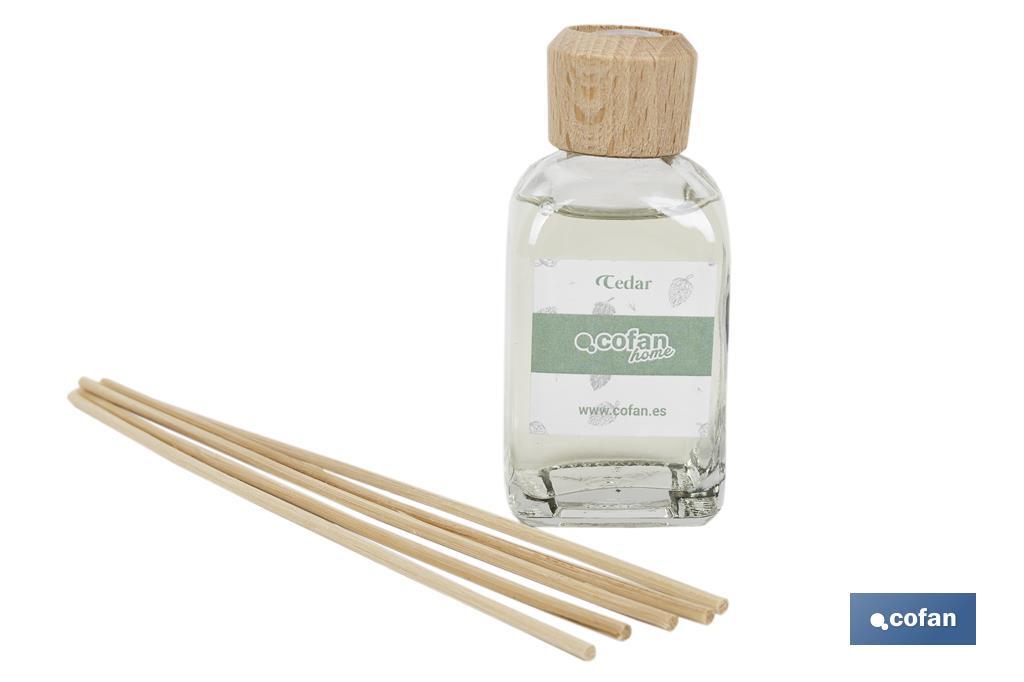 Reed diffuser | Aroma of cedar | Rattan scent sticks - Cofan