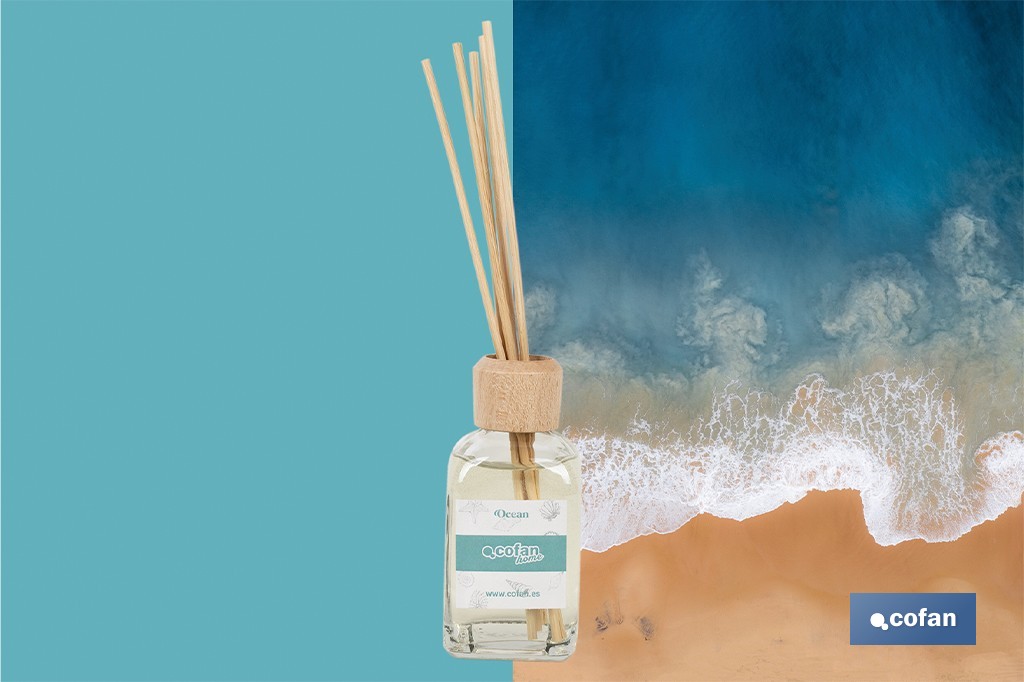 Reed diffuser | Aroma of ocean | Rattan scent sticks - Cofan