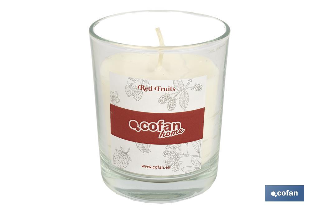 Scented candle | Vegetable wax | Aroma of red fruits | Cotton wick - Cofan