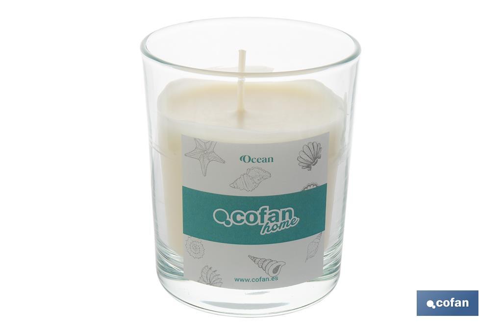 Scented candle | Vegetable wax | Aroma of ocean | Cotton wick - Cofan