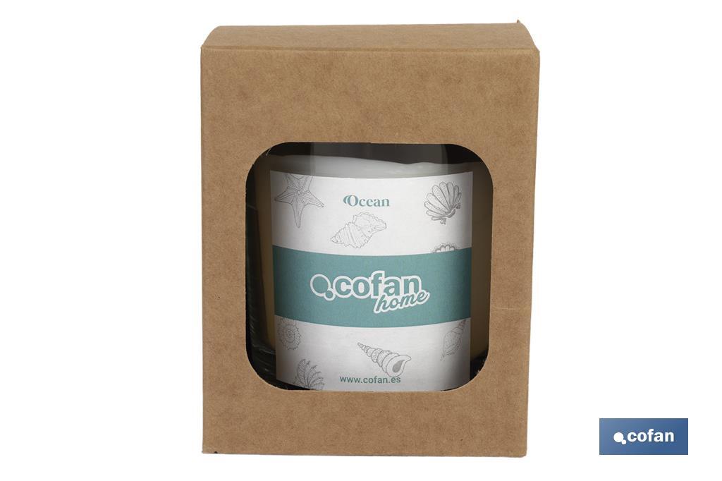 Scented candle | Vegetable wax | Aroma of ocean | Cotton wick - Cofan