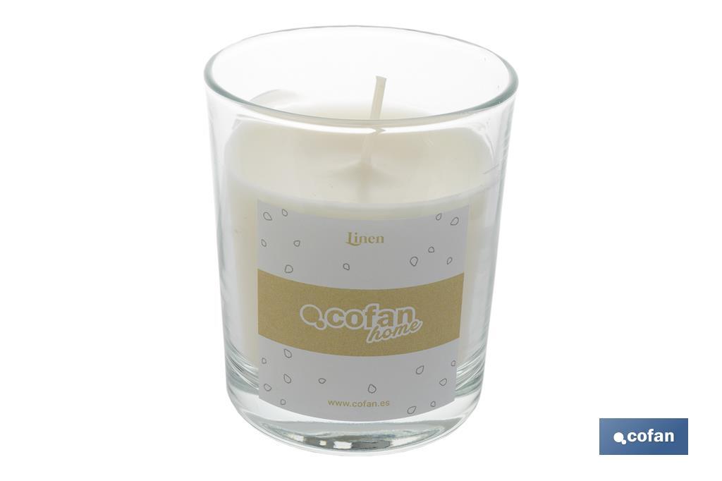 Scented candle | Vegetable wax | Aroma of linen | Cotton wick - Cofan