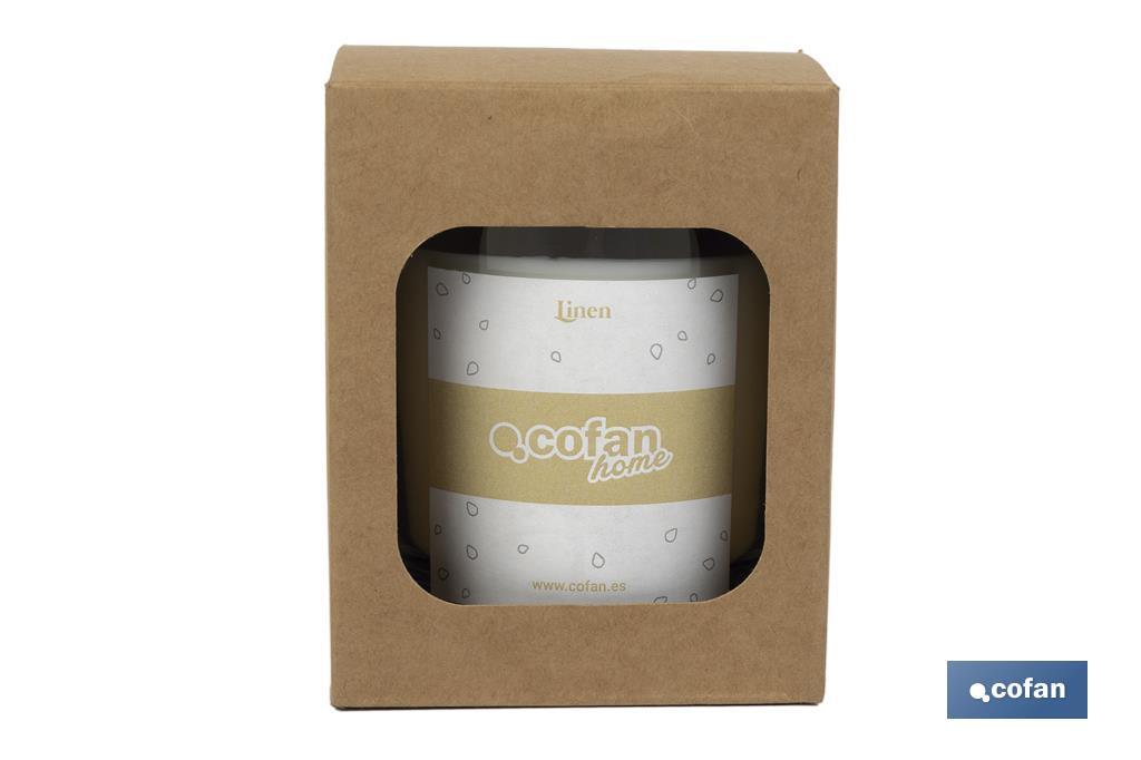 Scented candle | Vegetable wax | Aroma of linen | Cotton wick - Cofan