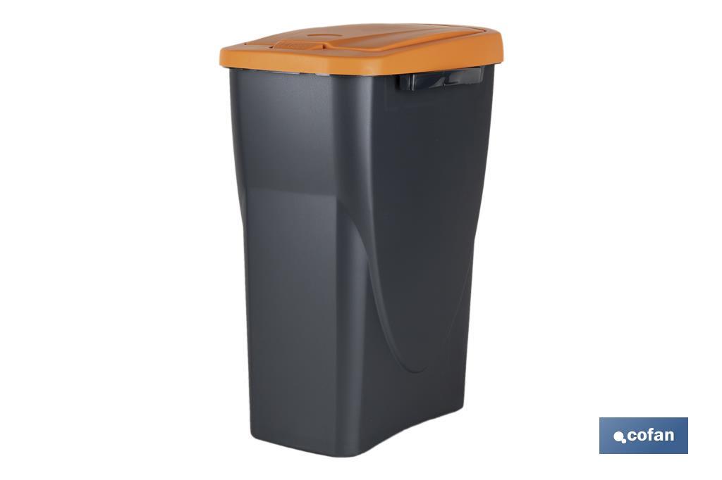 Cubo de basura naranja para reciclar residuos orgánicos | Tres medidas y capacidades diferentes - Cofan