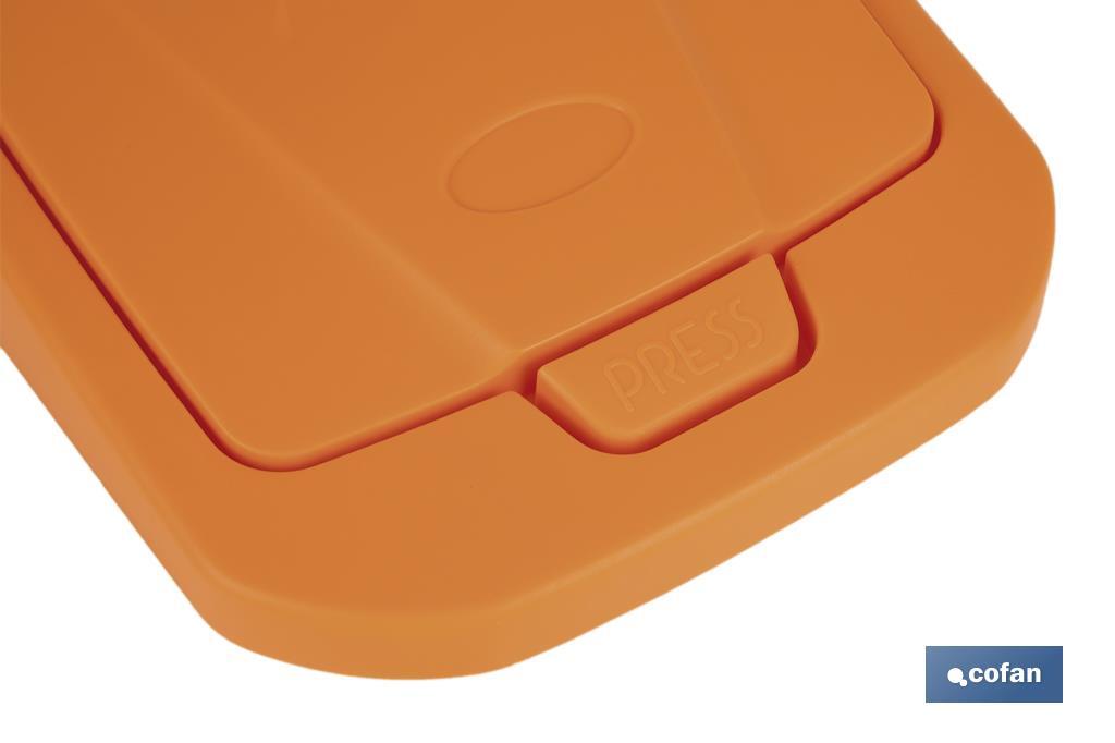 Orange recycling bin | Suitable for recycling organic waste | Available in three different capacities and sizes - Cofan