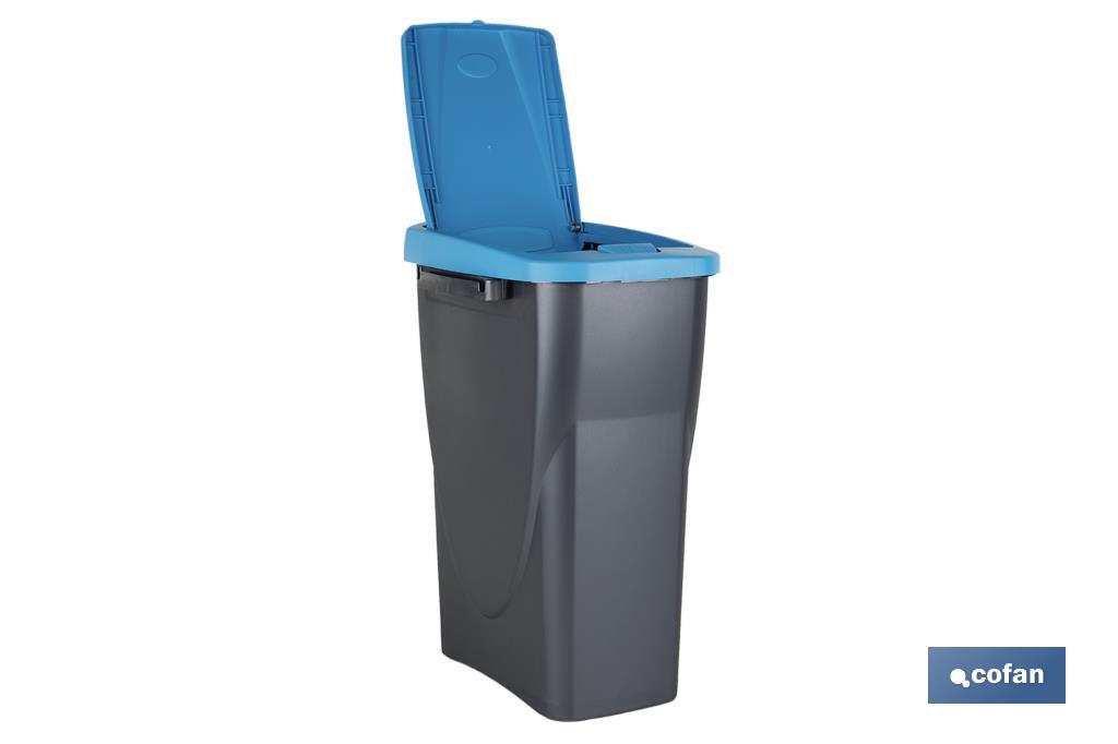 Poubelle bleue pour recycler les matériaux en papier et carton | Trois dimensions et capacités différentes - Cofan