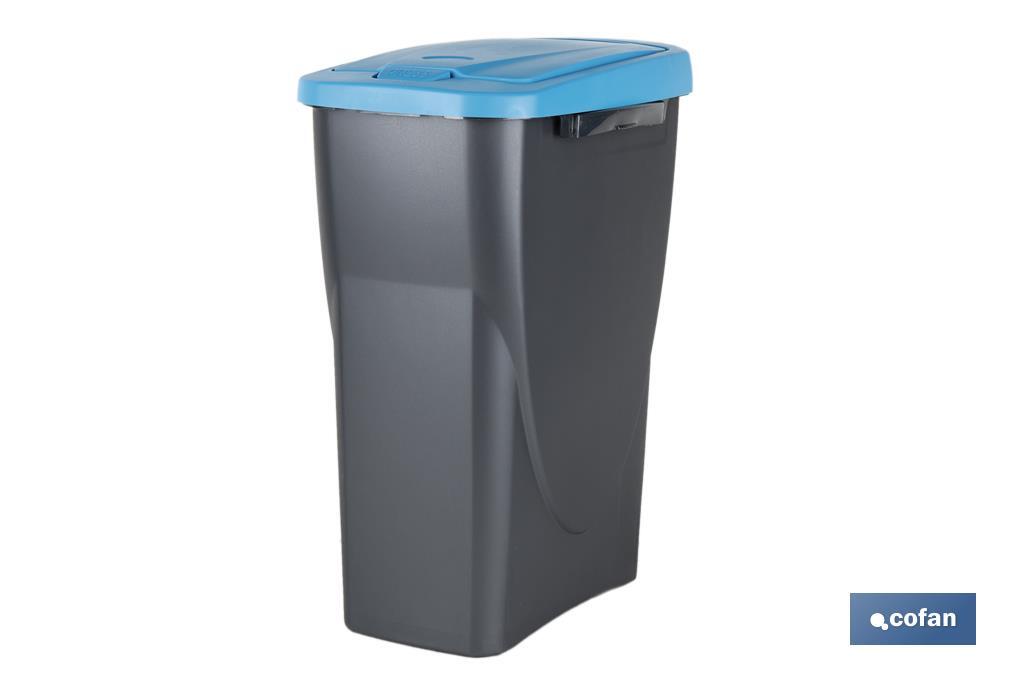 Cubo de basura azul para reciclar materiales de papel y cartón | Tres medidas y capacidades diferentes - Cofan