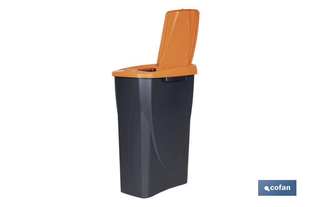 Orange recycling bin | Suitable for recycling organic waste | Available in three different capacities and sizes - Cofan