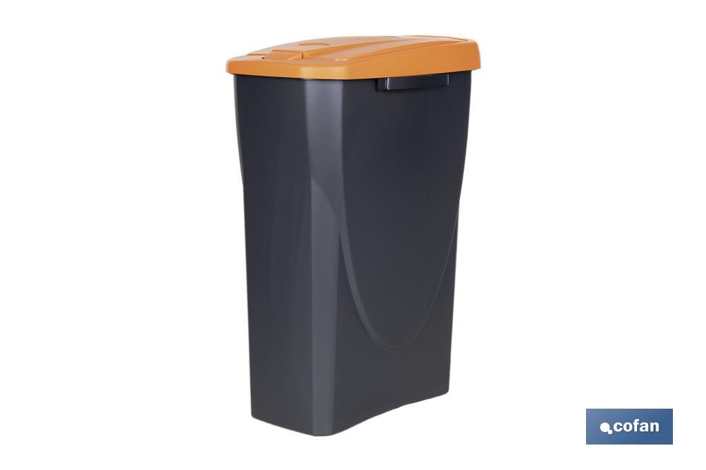 Secchio della spazzatura arancione per riciclare rifiuti organici | Tre misure e capacità diverse - Cofan