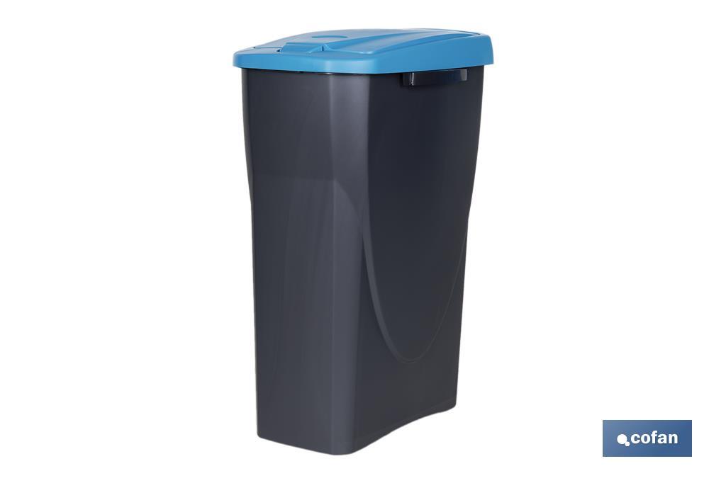 Blue recycling bin | Suitable for recycling paper and cardboard | Available in three different capacities and sizes - Cofan