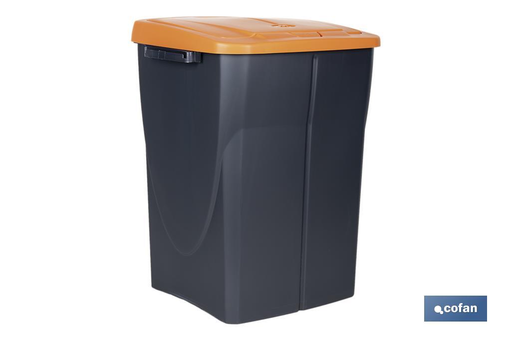 Orange recycling bin | Suitable for recycling organic waste | Available in three different capacities and sizes - Cofan