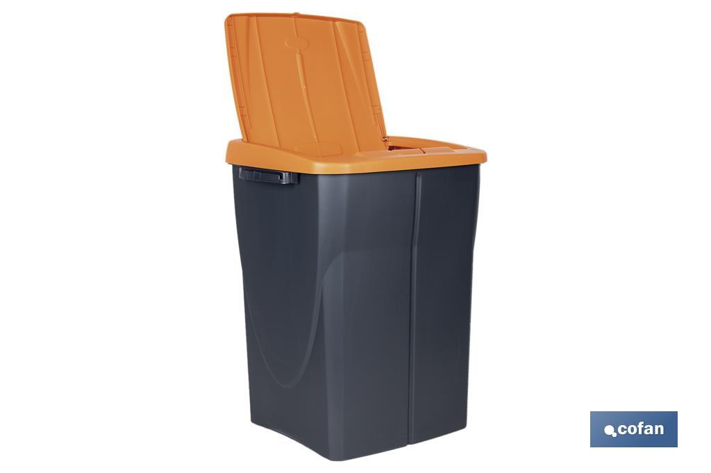 Orange recycling bin | Suitable for recycling organic waste | Available in three different capacities and sizes - Cofan